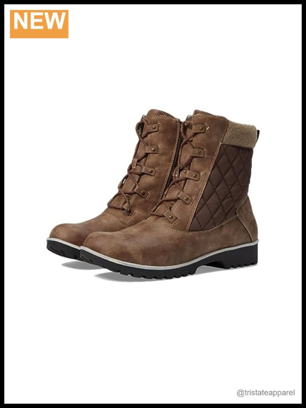 Jambu Women's Fargo Waterproof Mid-Calf Boots Faux Leather Lace-Up